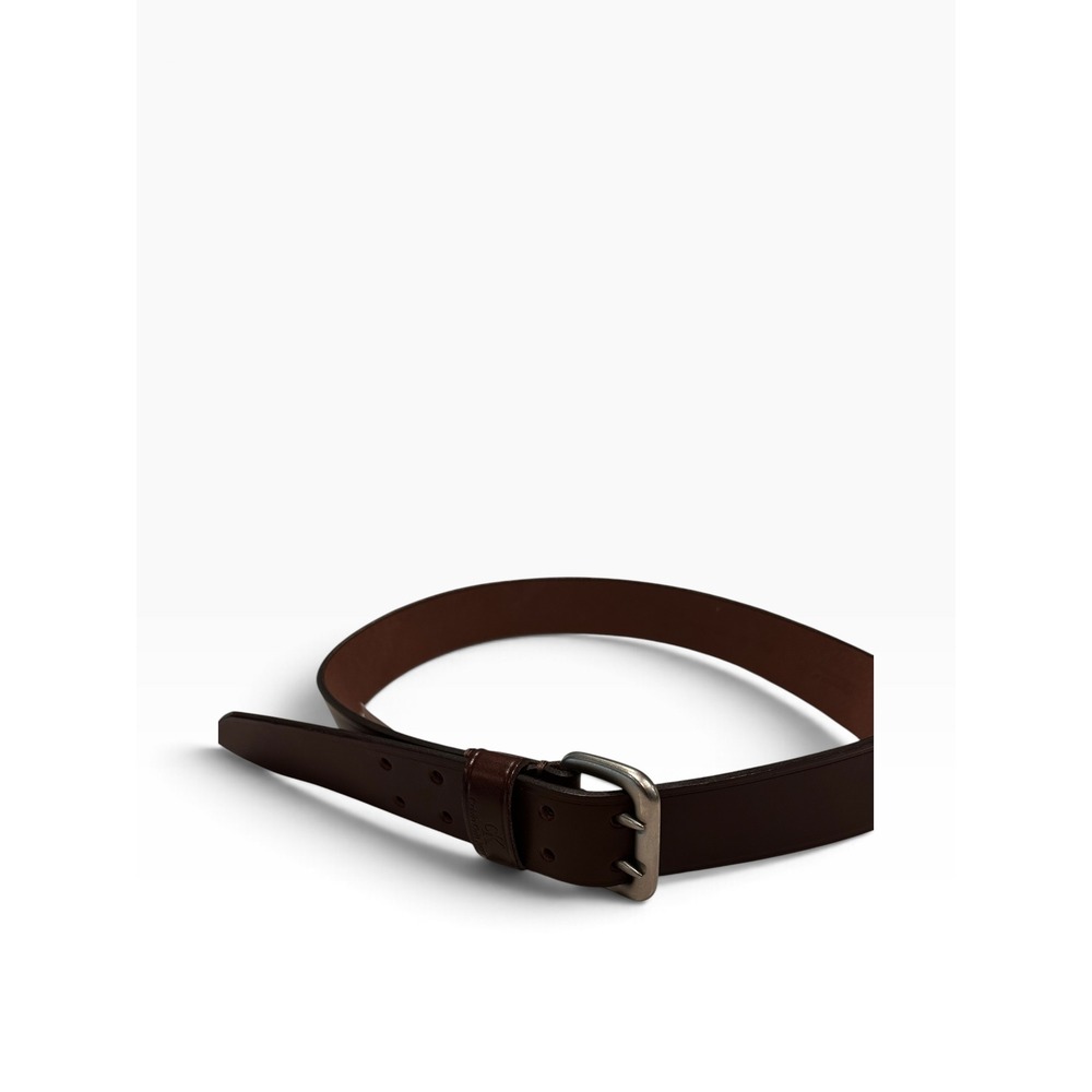 Calvin Klein Jeans Vintage Brown Full Grain Leather Double Prong Belt Large